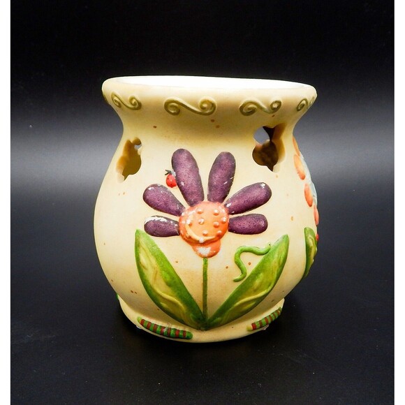 Lang Melting Pots Summer Cheer Candle Wax Warmer Floral 4-1/2 Tall - Picture 3 of 10